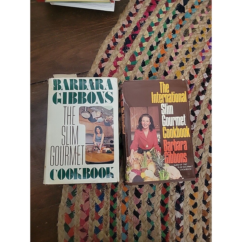 Lot 2 International Slim Gourmet Cookbook Barbara Gibbons 1976 1978 Healthy Vtg